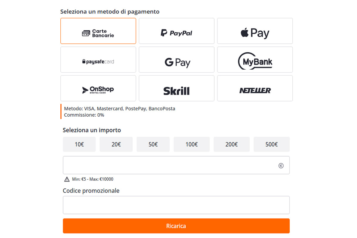 Codice Promozionale Betsson