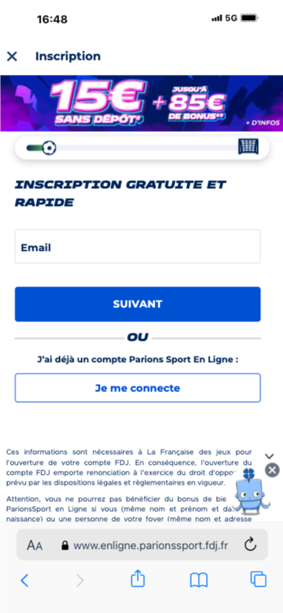 Inscription Parions Sport