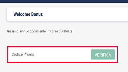 Registrazione Eurobet con codice promo