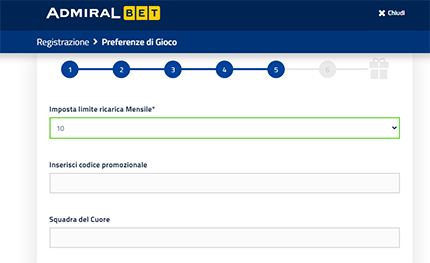 Codice promozionale AdmiralBet