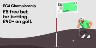 £5 Free bet for betting £40 on Golf