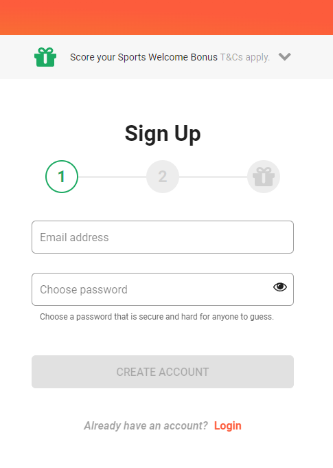 LeoVegas sign up form