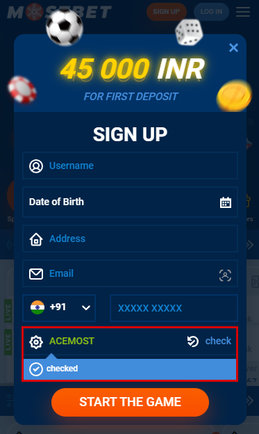 Mostbet registration process