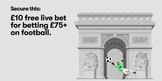 £10 free live bet for betting £75+ on football