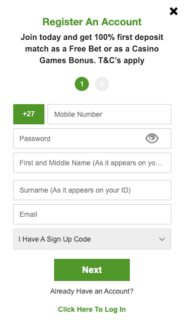 Betway South Africa How to Sign Up